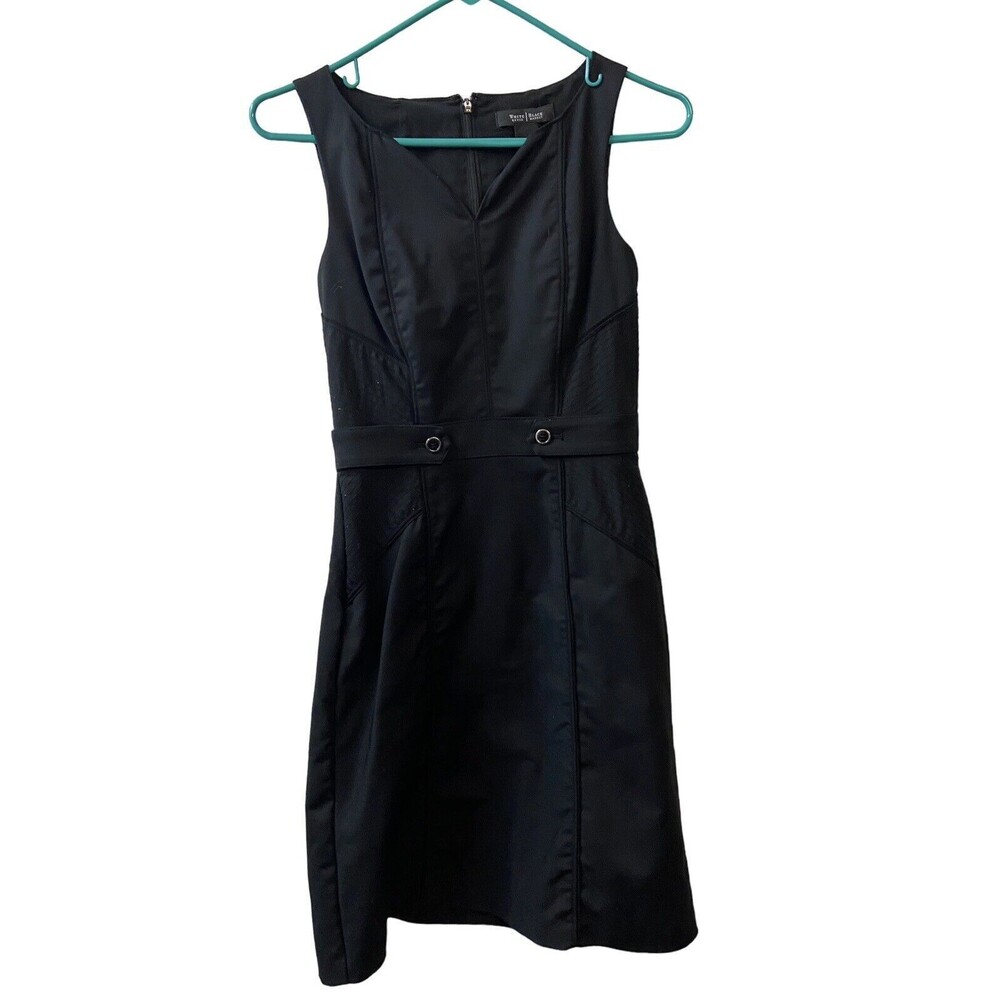 White House Black Market Dress Women Size 0 Fit and Flare Sleeveless Knee Length